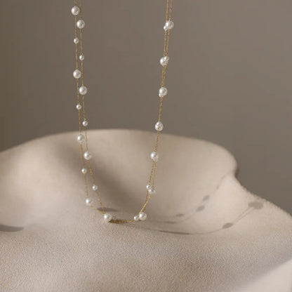 Ethereal Dewdrop Pearl Necklace