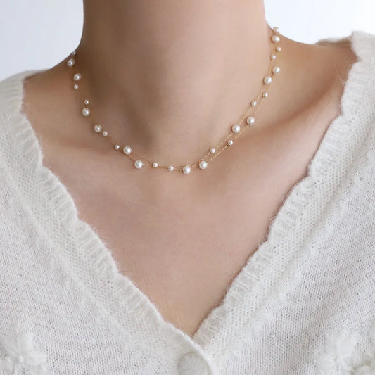 Ethereal Dewdrop Pearl Necklace