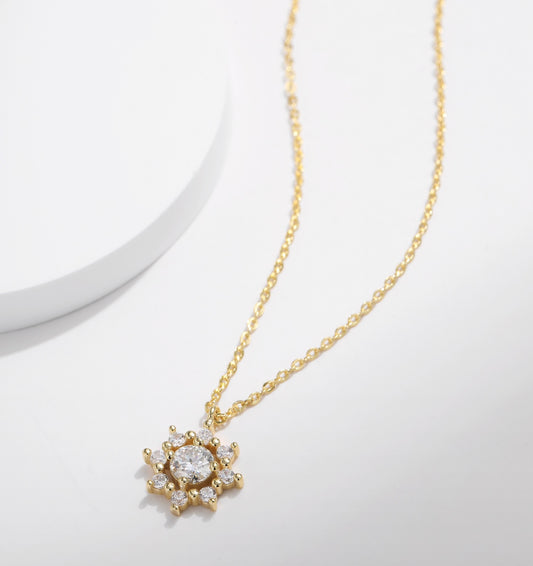 Celestial Sunburst Pendant Necklace
