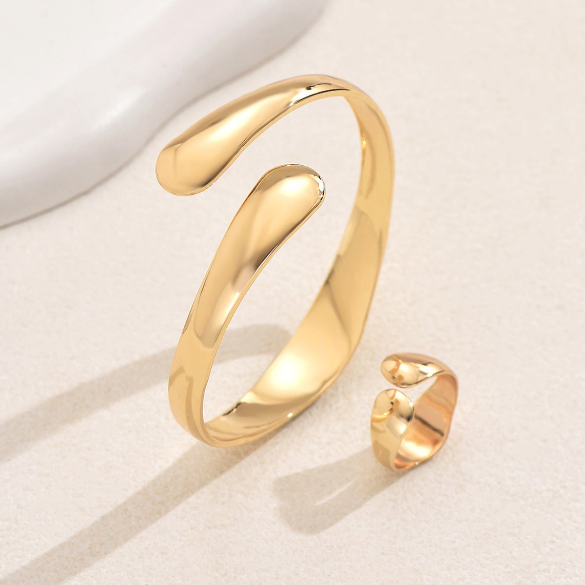 Fluid Wave Cuff & Ring Set