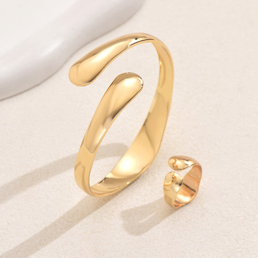 Fluid Wave Cuff & Ring Set